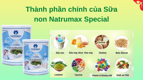 Thành phần chính của Sữa non Natrumax Special bảo vệ sức khỏe gia đình
